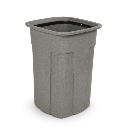 TOTER 35 gal Square Trash Can, Graystone SSC35